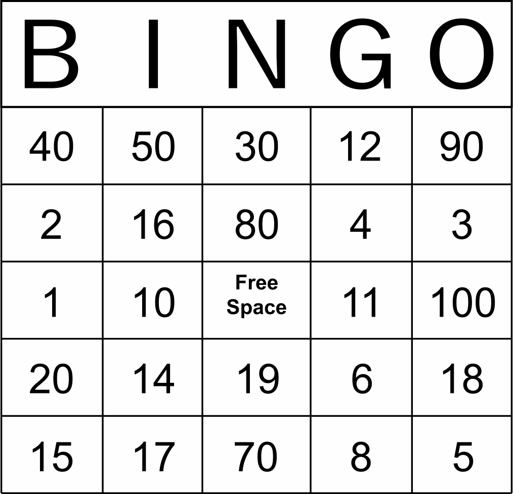 Bingo Number List Printable - Free Printable Worksheet