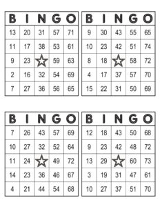 1000 Bingo Cards 4 Per Page Immediate Pdf Download – Printable Bingo Cards