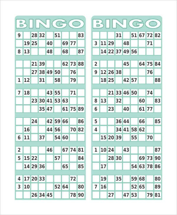 Free Bingo Tickets To Print – Printable Bingo Cards