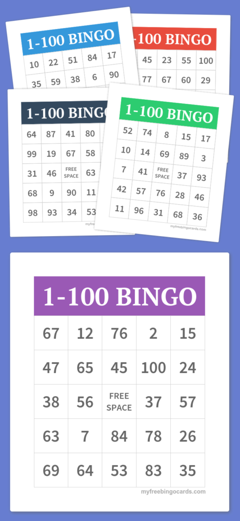 Free Printable Bingo Cards 1 100 – Printable Bingo Cards