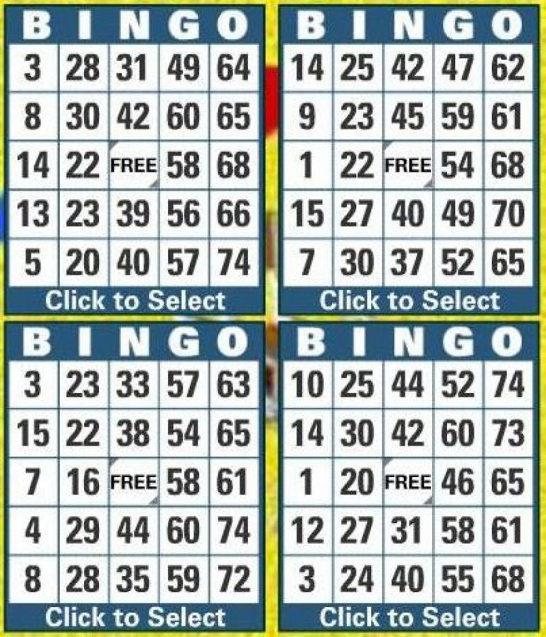 free online bingo cards 1 75