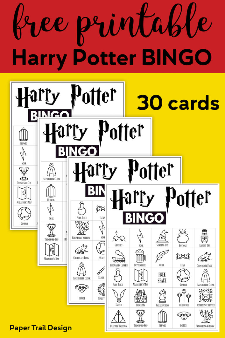 Free Printable Harry Potter Bingo Game Paper Trail Design