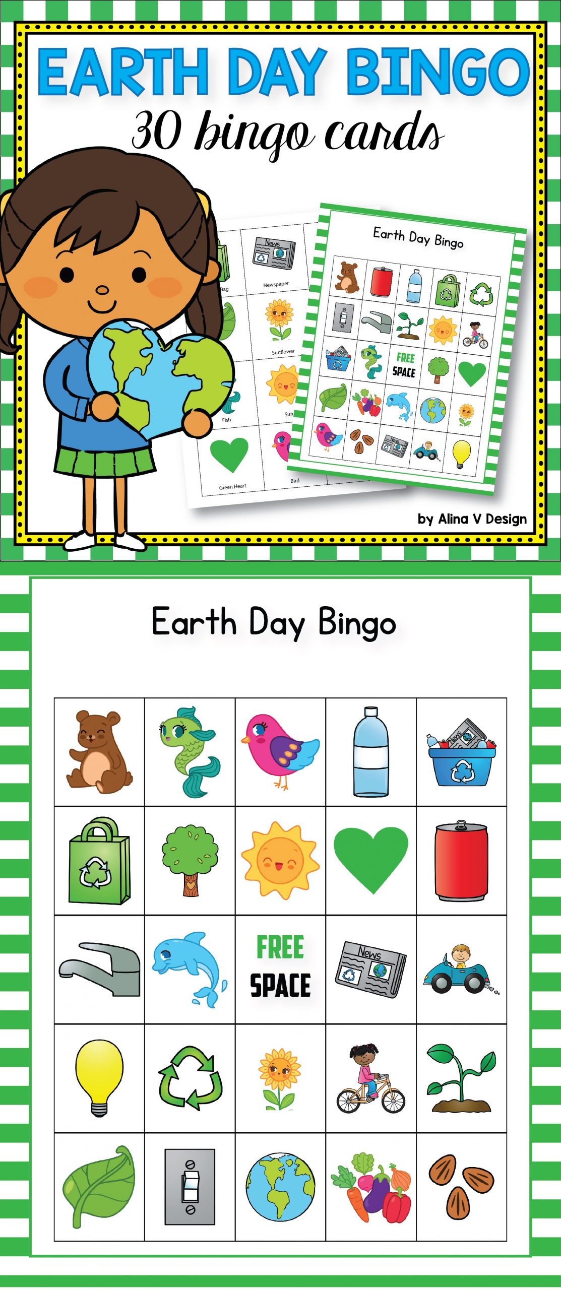 Earth Day Bingo Activities For Preschoolers Kindergarten 