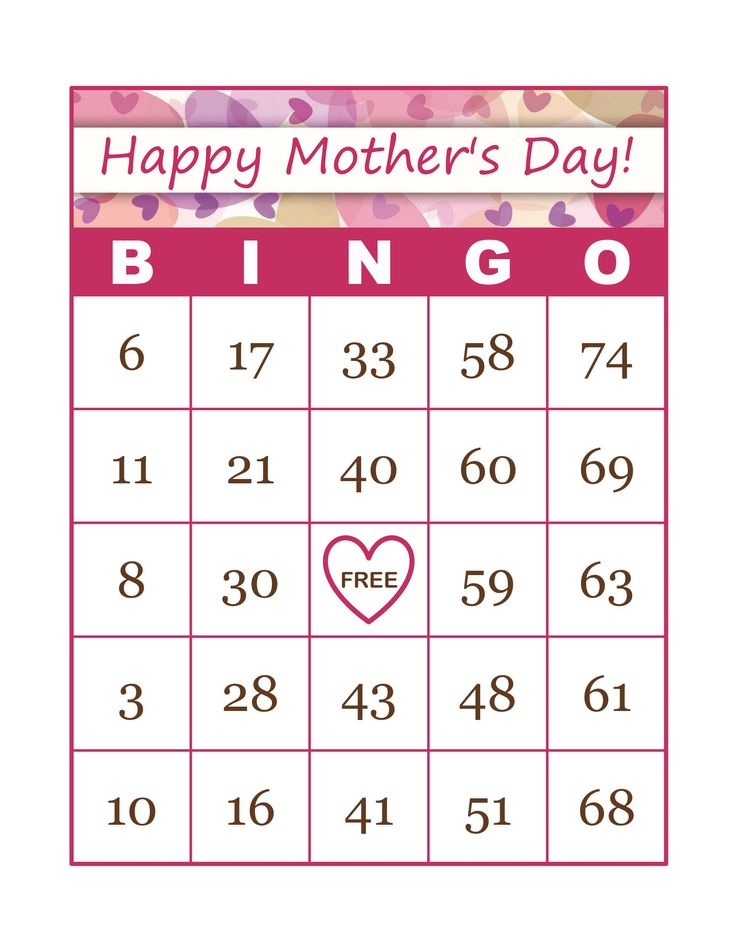 Pin On Mother s Day Printable Bingo Cards