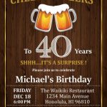 40th Birthday Invitation For Men Cheers And Beers To 40