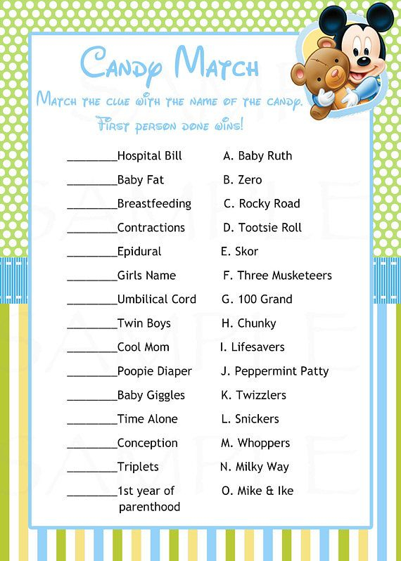 Baby Shower Games Disney Baby Mickey Mouse Inspired Baby 