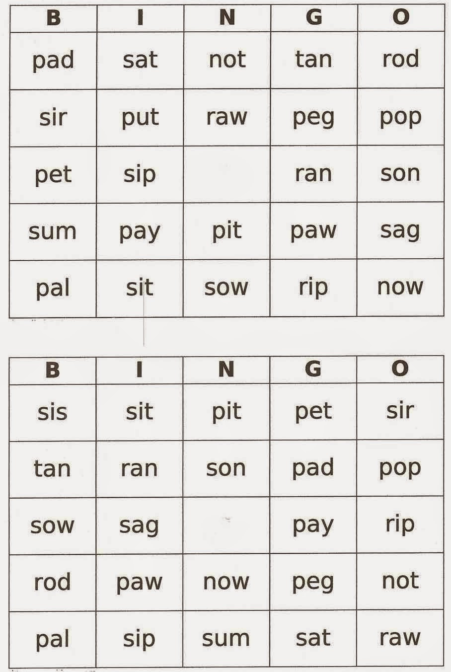 Bingo Bonanza With CVC Words Classroom Freebies