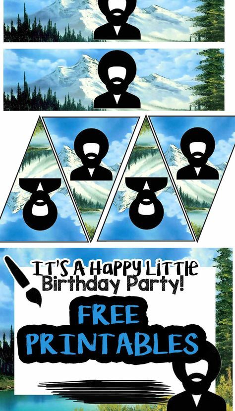 Bob Ross Birthday Party Printable Files Bob Ross 