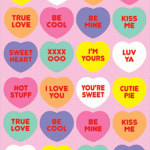 Candy Hearts Love You Valentine Stickers