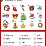 Christmas Vocabulary Words And Pictures Worksheet Turtle