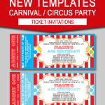 Editable Carnival Ticket Invitations Circus Or Carnival