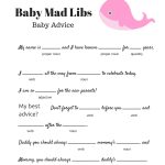 FREE Baby Mad Libs Game Baby Advice Baby Shower Ideas