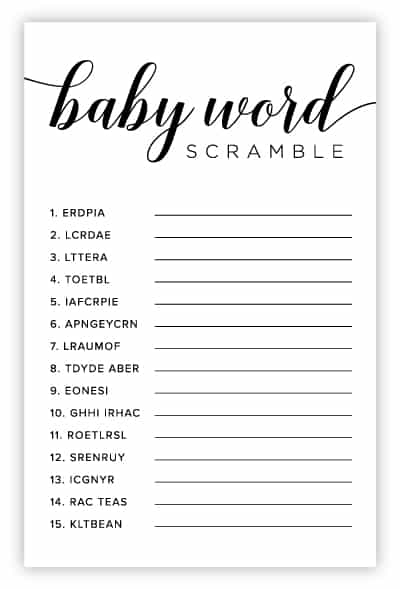 Free Printable Baby Shower Games Volume 3 Instant Download