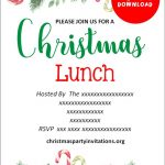 Free Printable Christmas Luncheon Invitations Templates 2020