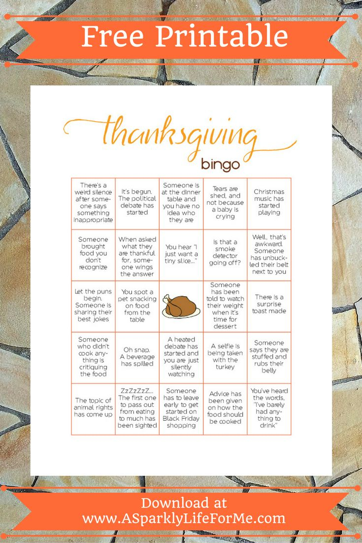 Free Thanksgiving Bingo Game Printable For Adults 