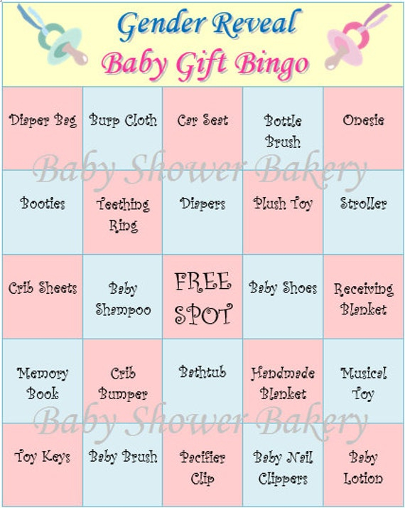 Gender Reveal Party Game Gender Reveal Baby Shower Bingo