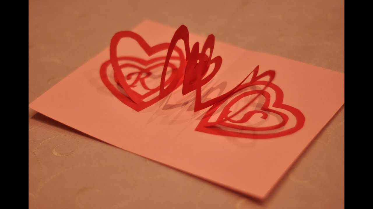 How To Make A Valentine s Day Pop Up Card Spiral Heart 