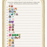 Instant Download EMOJI Pictionary Bridal Game Rustic