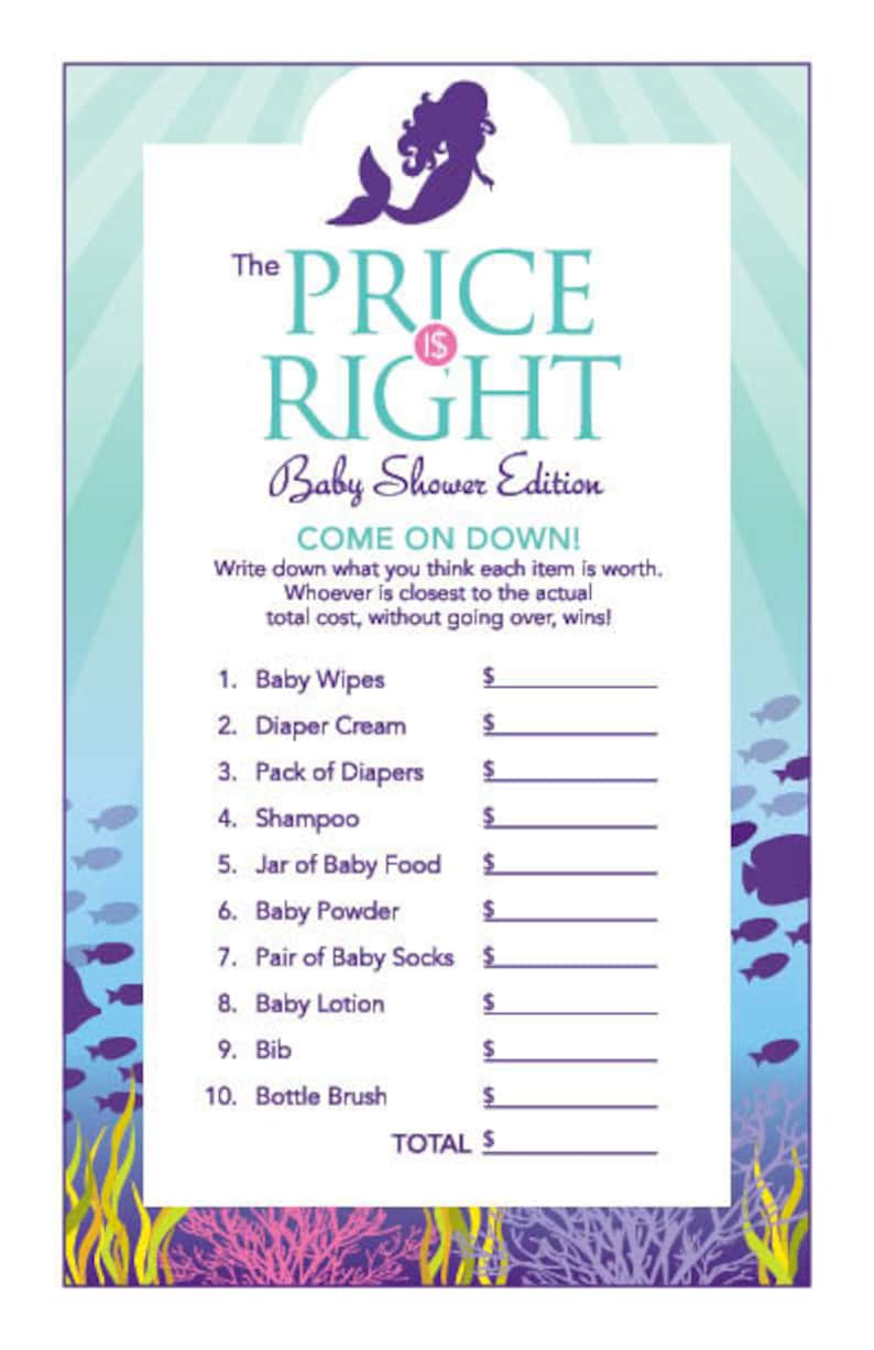 Instant Download Little Mermaid Baby Shower Games Pack 