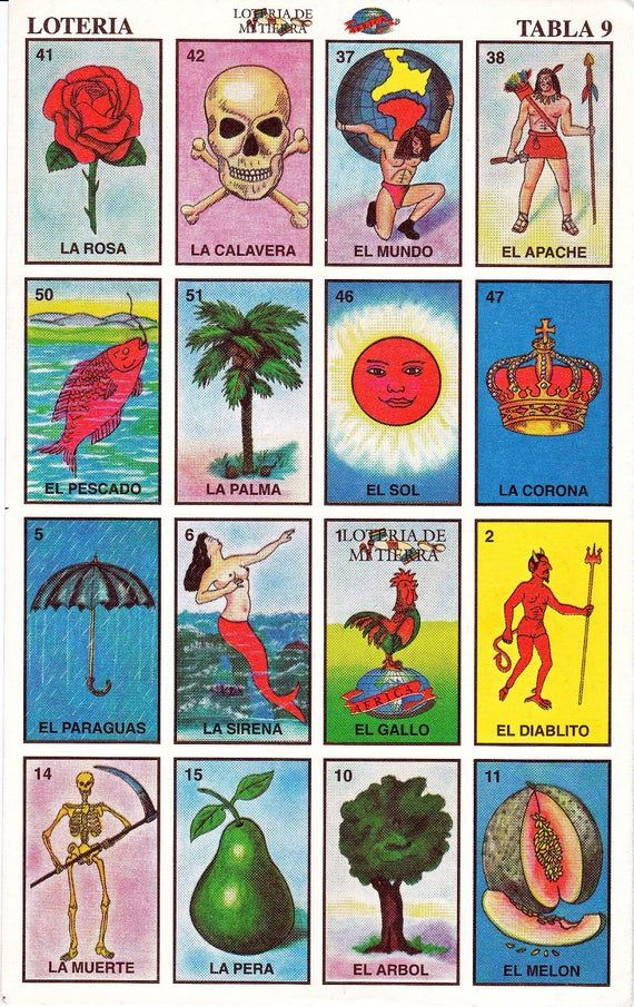 Mexican Loteria Cards The Complete Set Of 10 Tablas Etsy 