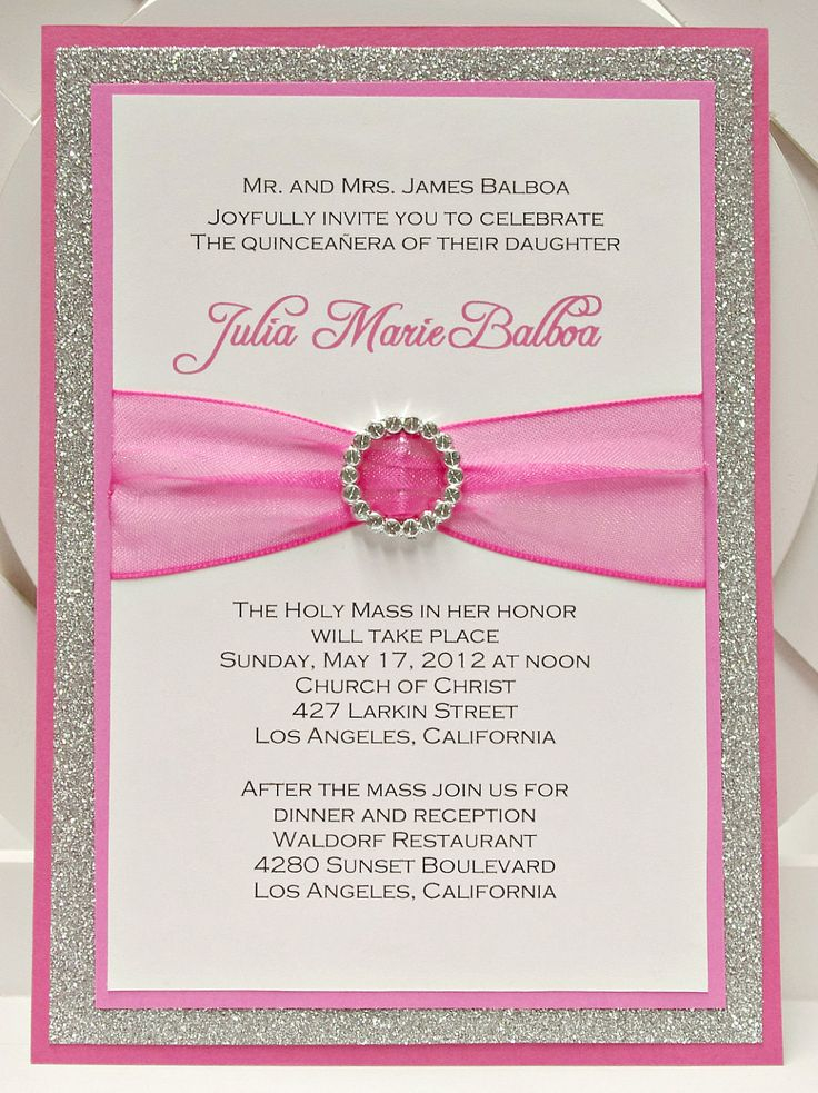 Quinceanera Invitation Wording In Spanish New Bright Pink 