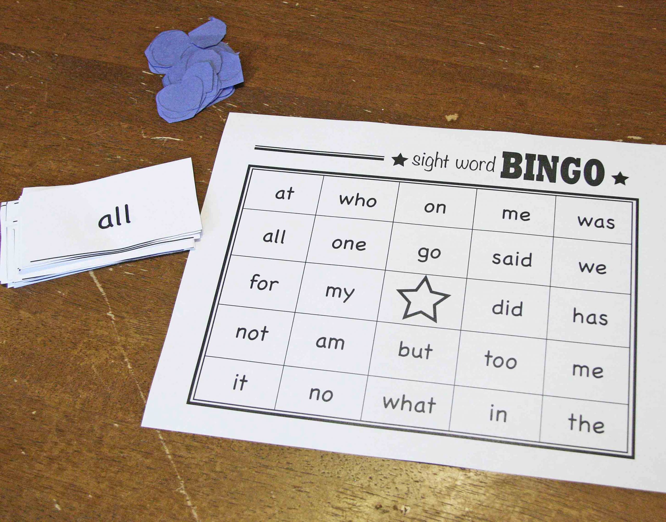 Sight Word Bingo Game The B Keeps Us Honest