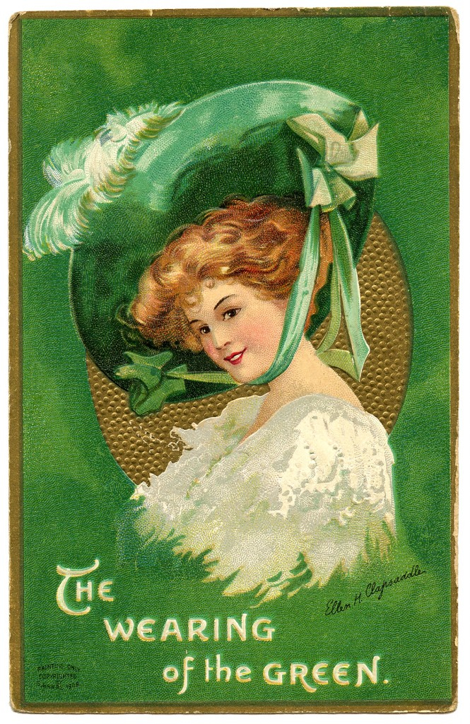 St Patrick s Day Picture Lady With Large Hat The 