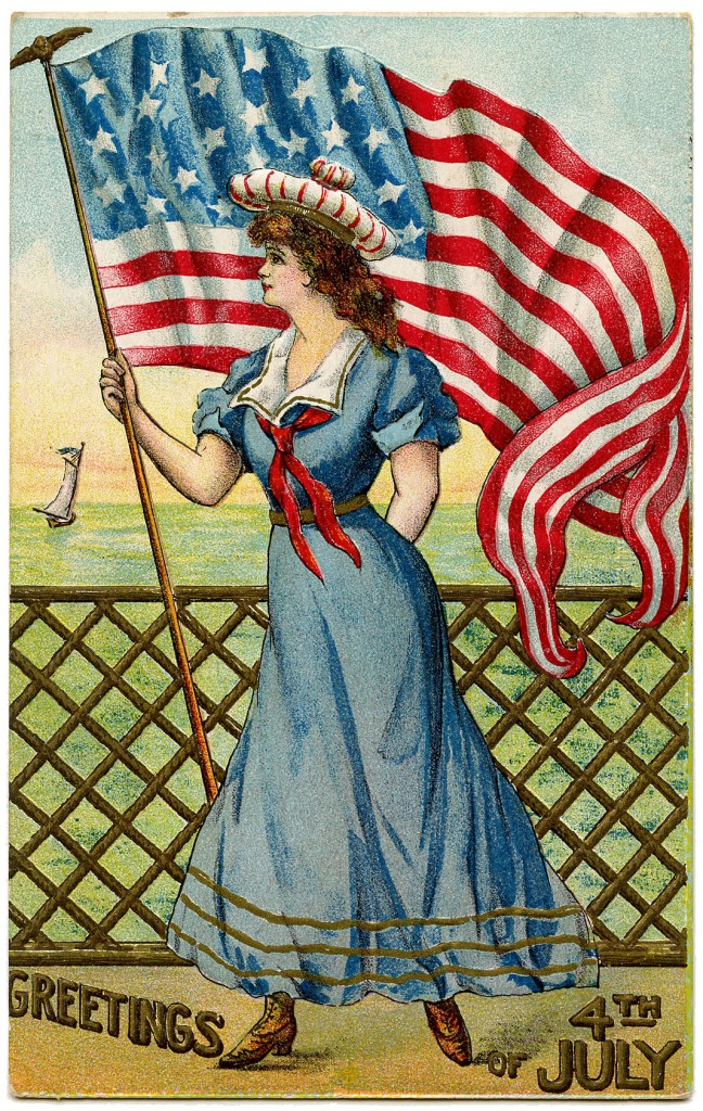 Vintage Patriotic Image 4th Of July Sailor Girl The 