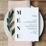 Wedding Menu Template Modern Menu Cards Template Minimal