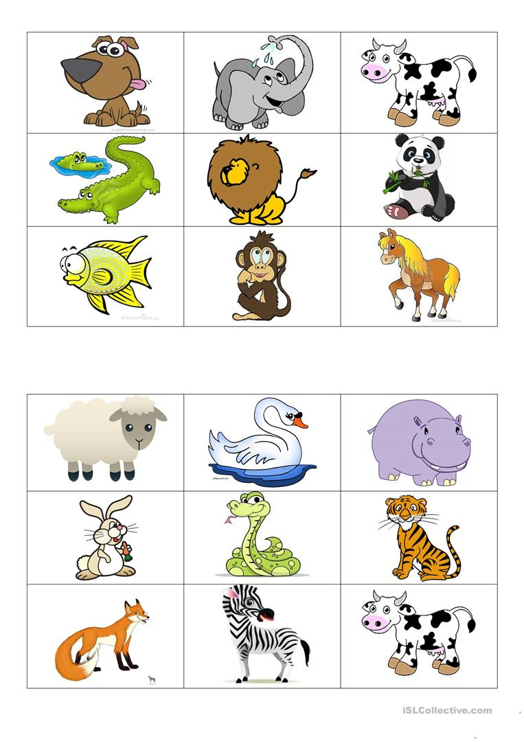 Animals Bingo Cards Worksheet Free ESL Printable 