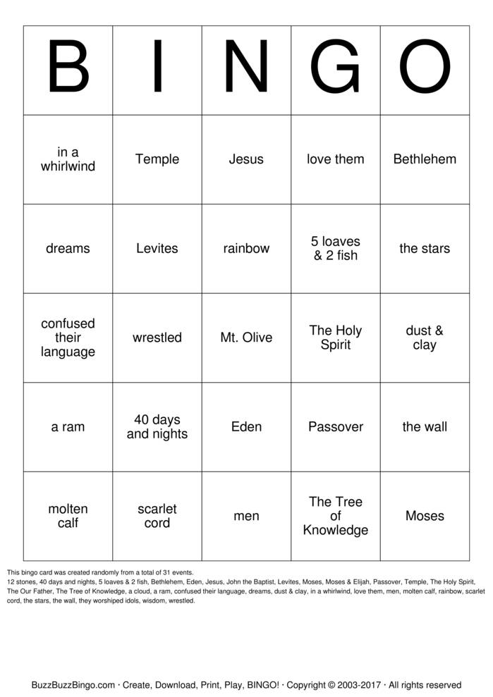 Bible Bingo Cards To Download Print And Customize 