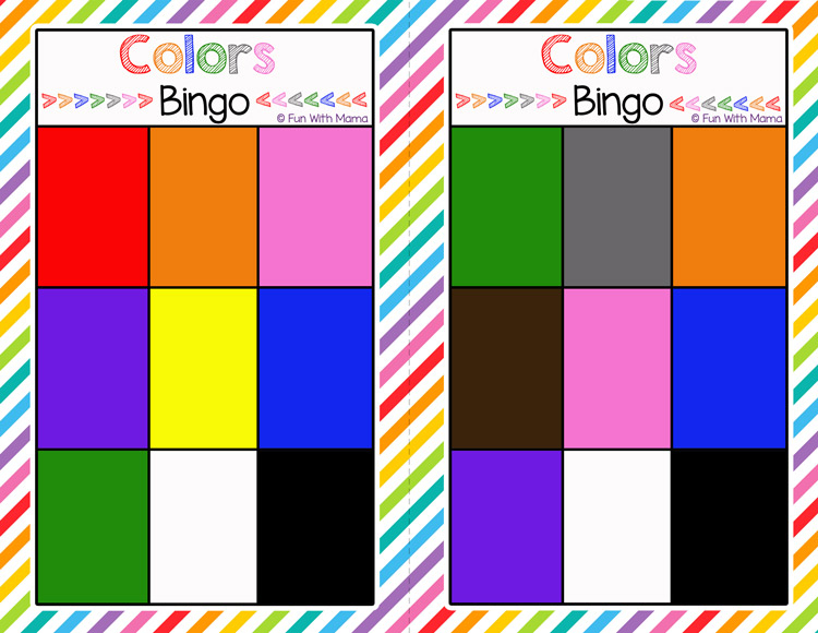 Bingo Colors Printable Fun With Mama