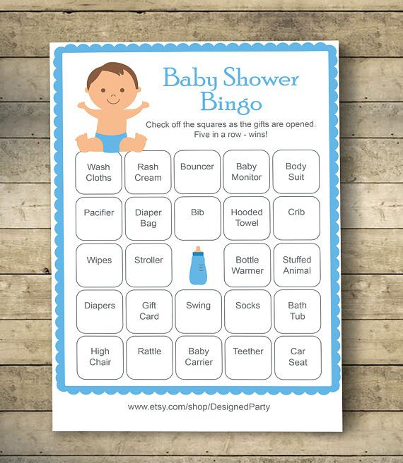 Boy Baby Shower Bingo Cards Baby Shower Bingo Game 40 