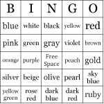 Colors Bingo Cards