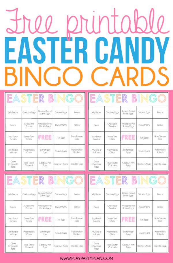 Free Printable Easter Candy Bingo Cards Easter Games For 