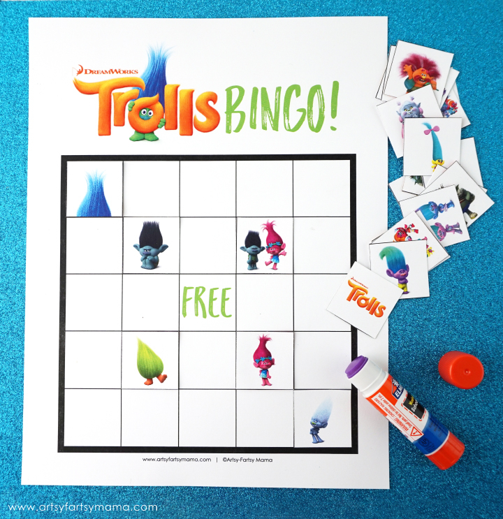 Free Printable Trolls Bingo Artsy fartsy Mama