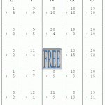 Math Facts Bingo Cards Have Children Complete The