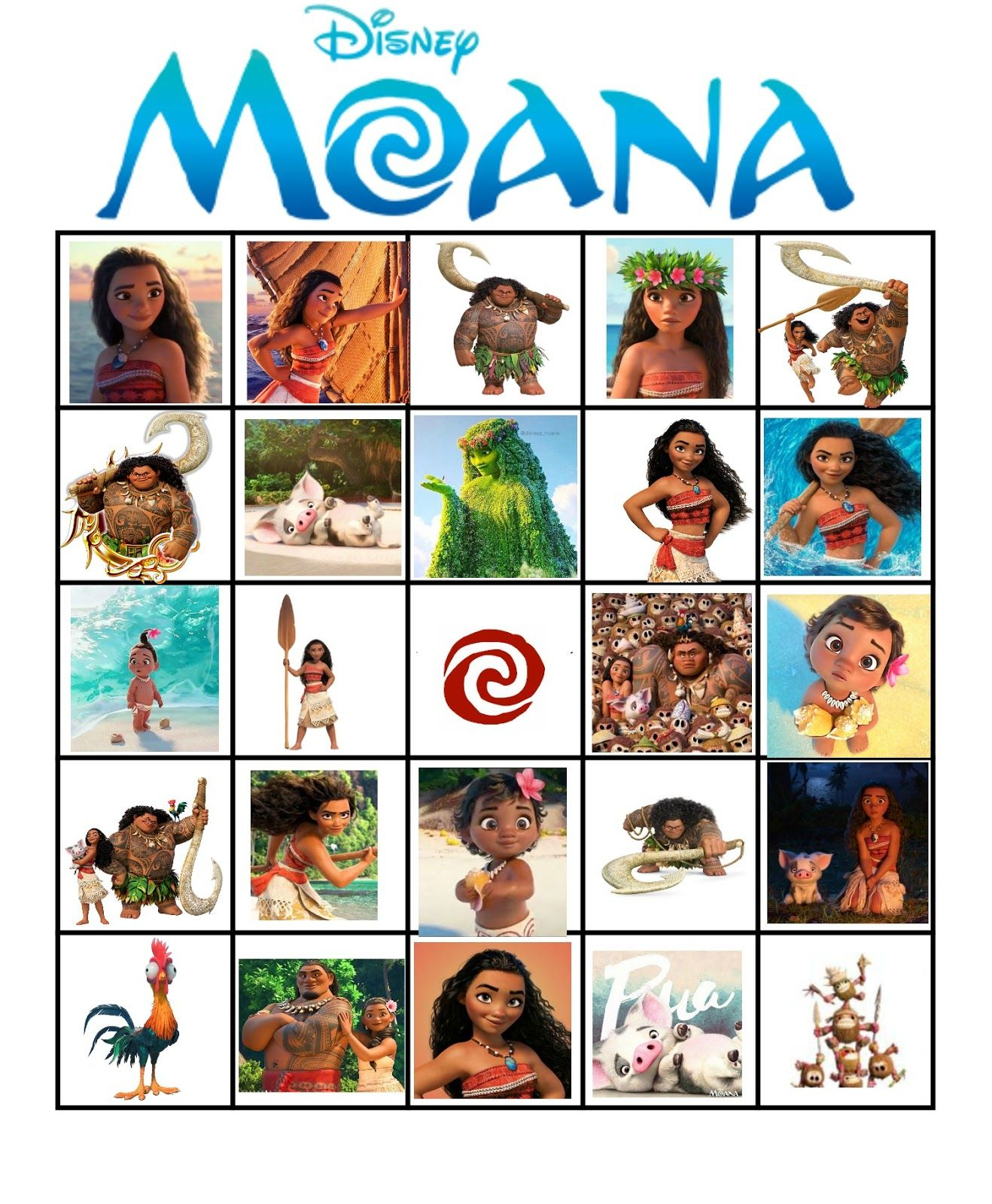 Moana Bingo Moana Birthday Party Moana Moana Party