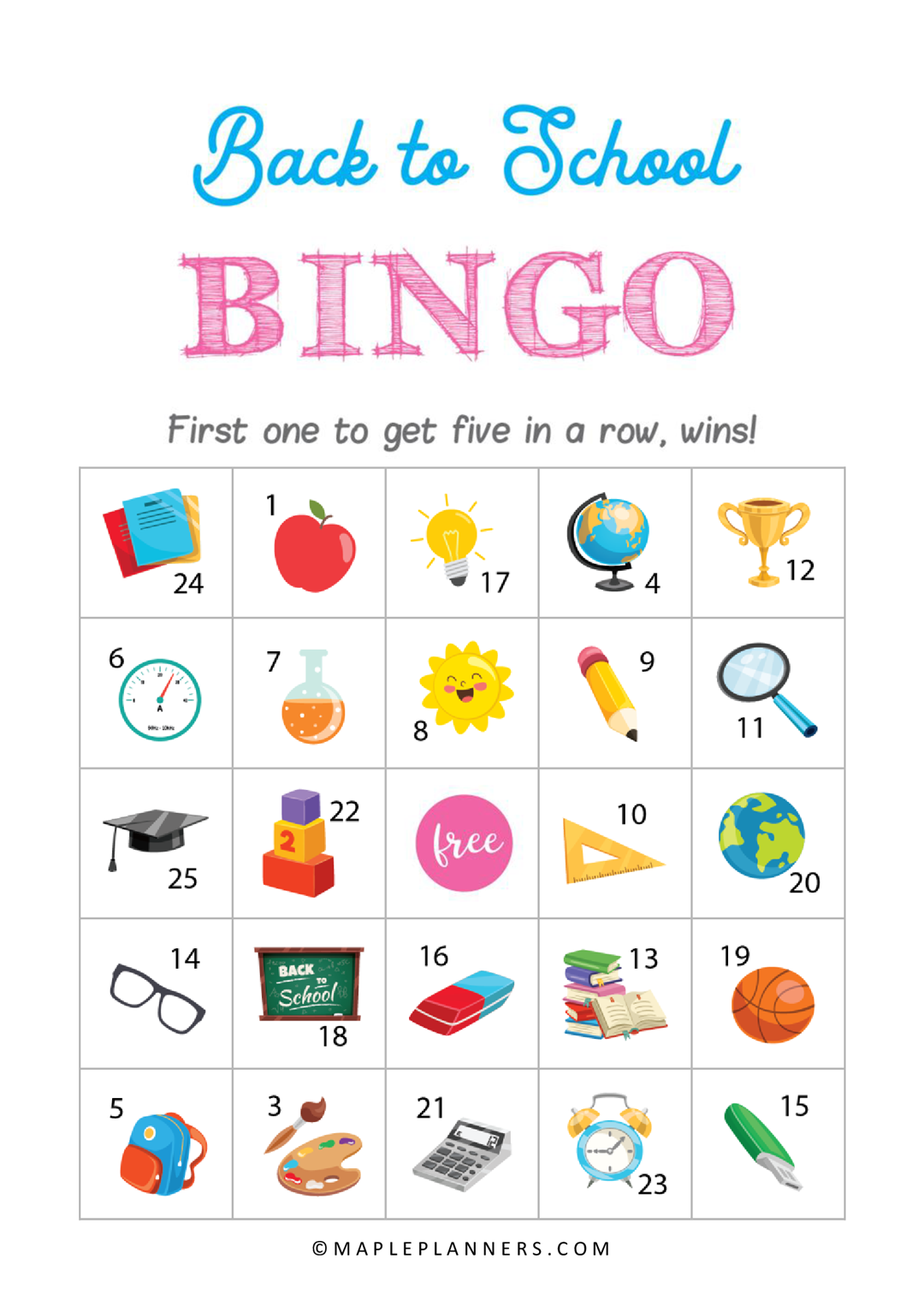 Printable Back To School Bingo Download Free Printables