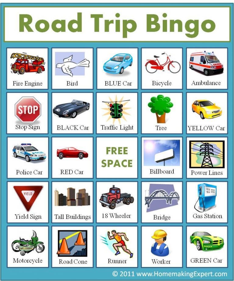 Printable Car Bingo Cards Printable Bingo Cards