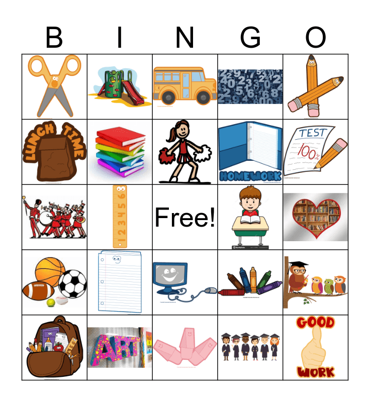 SCHOOL Bingo Card