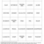 School Bingo Cards To Download Print And Customize