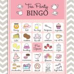 Tea Party Bingo In Pink 20 Unique Game Cards Printable