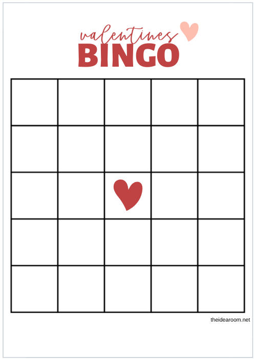 Valentine Bingo The Idea Room