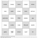 MineCraft Bingo Cards To Download Print And Customize