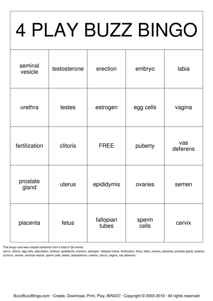 4 Play Buzz BINGO Bingo Cards To Download Print And Customize