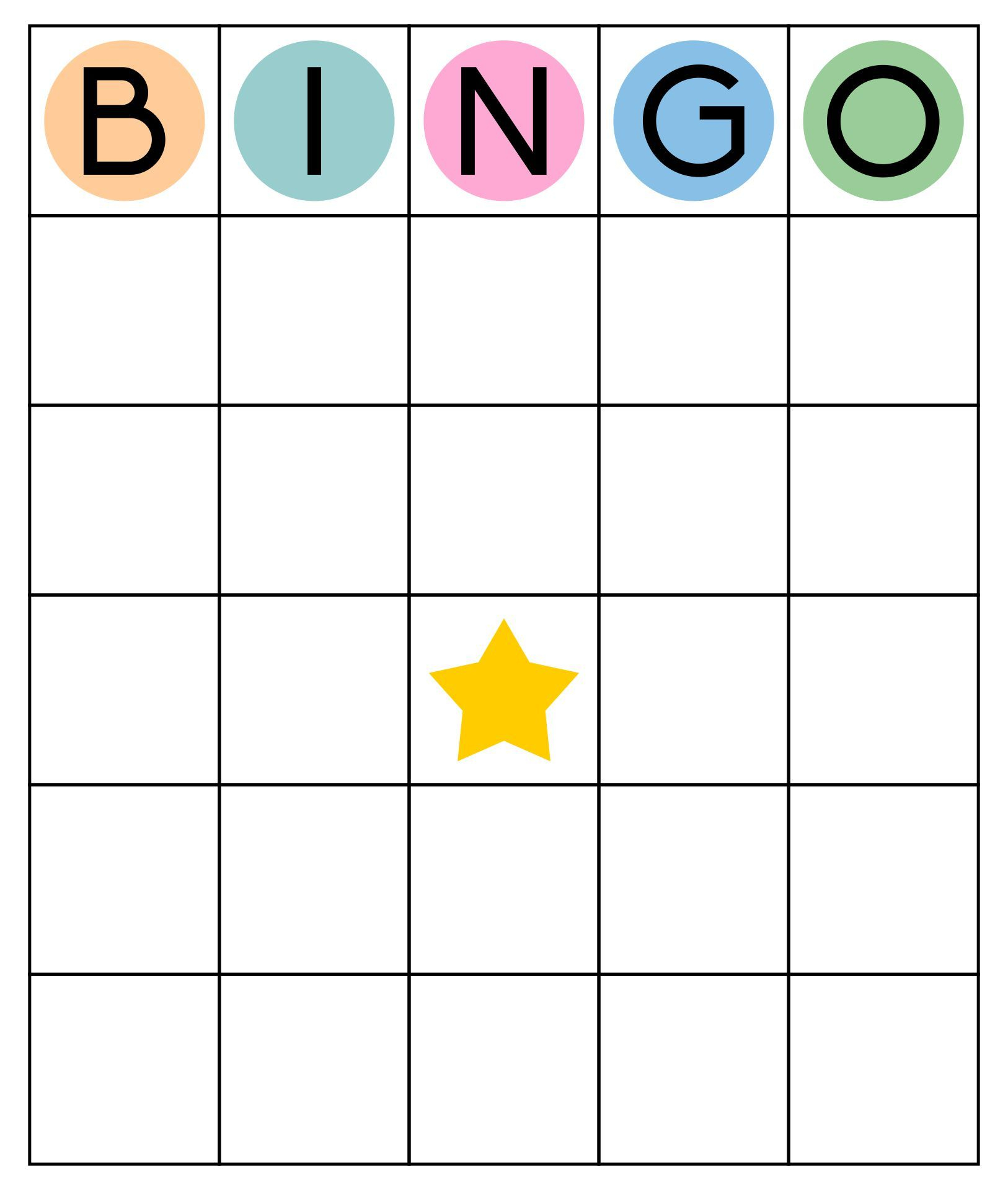 Bingo Card Printable