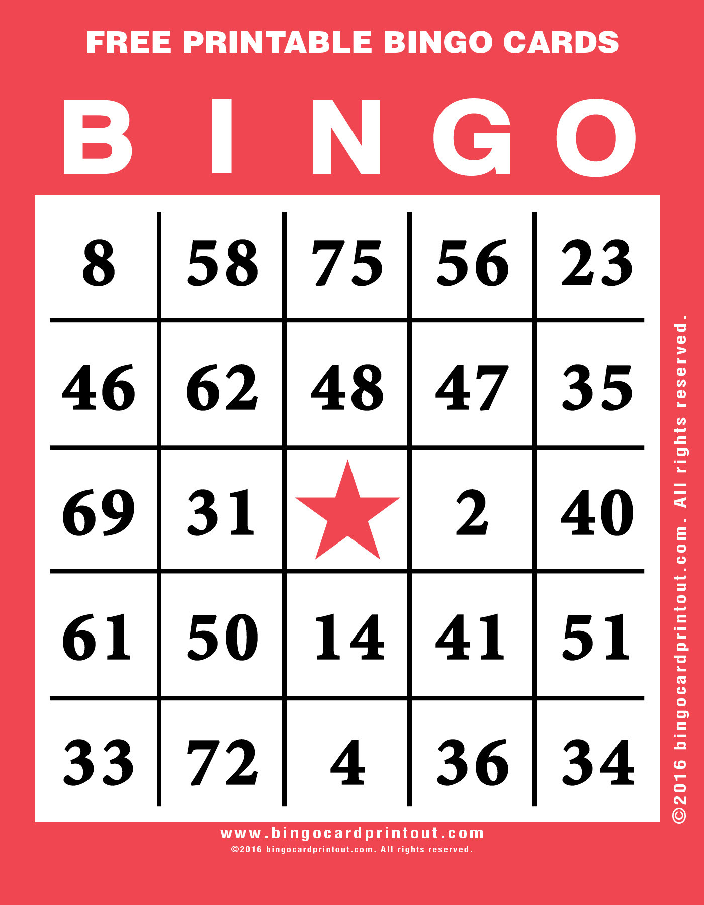 Bingo Template Free Printable