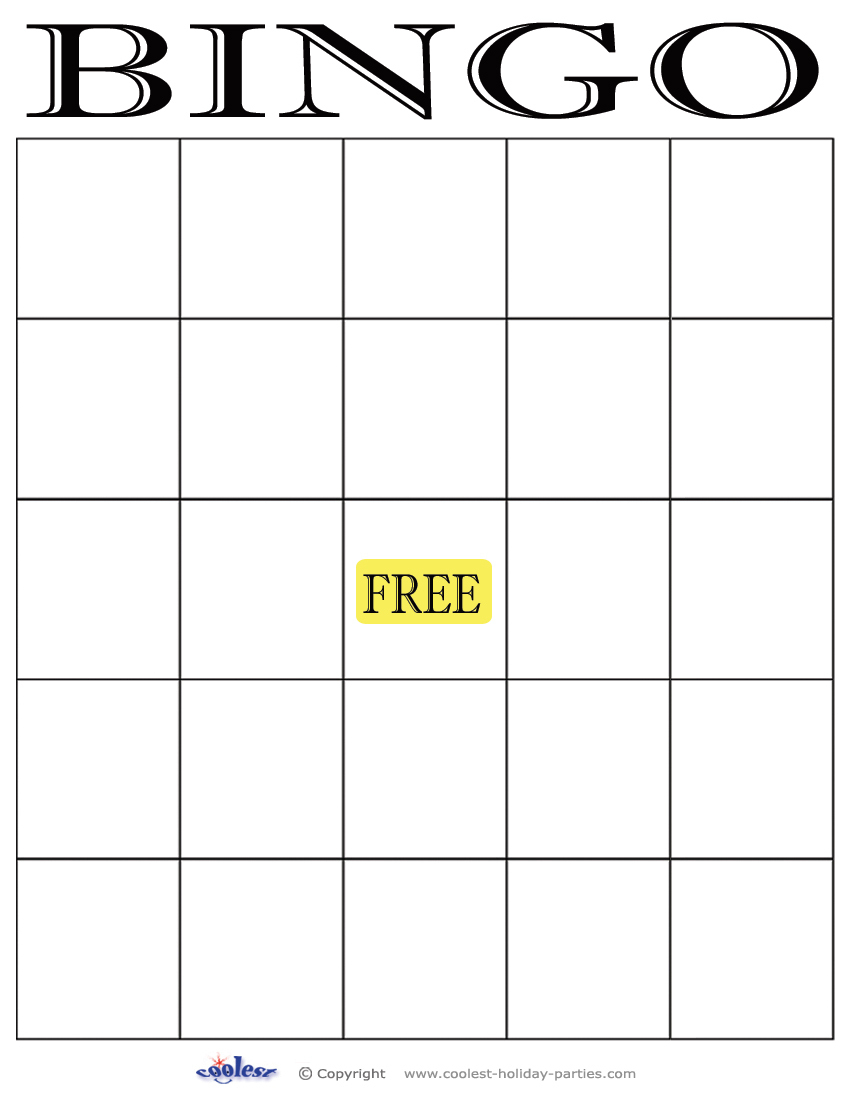 Blank Bingo Cards Printable Free