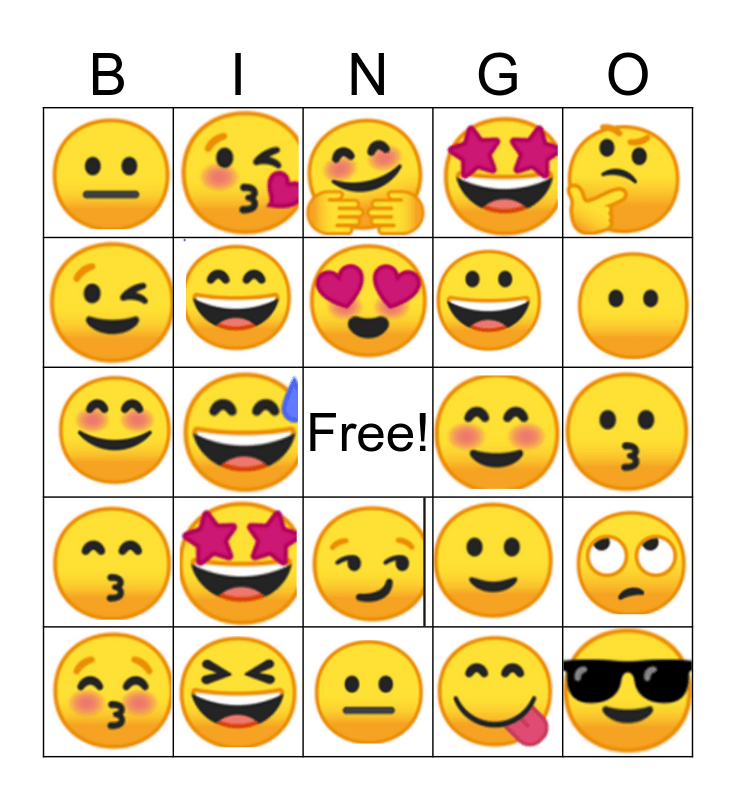 Emoji Bingo Printable Free Printable Templates